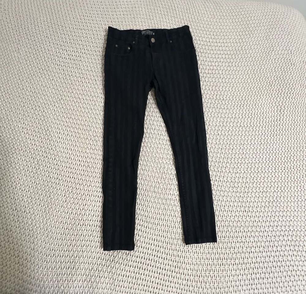 Kreepsville 666 Black Striped Skinny Jeans Size 32